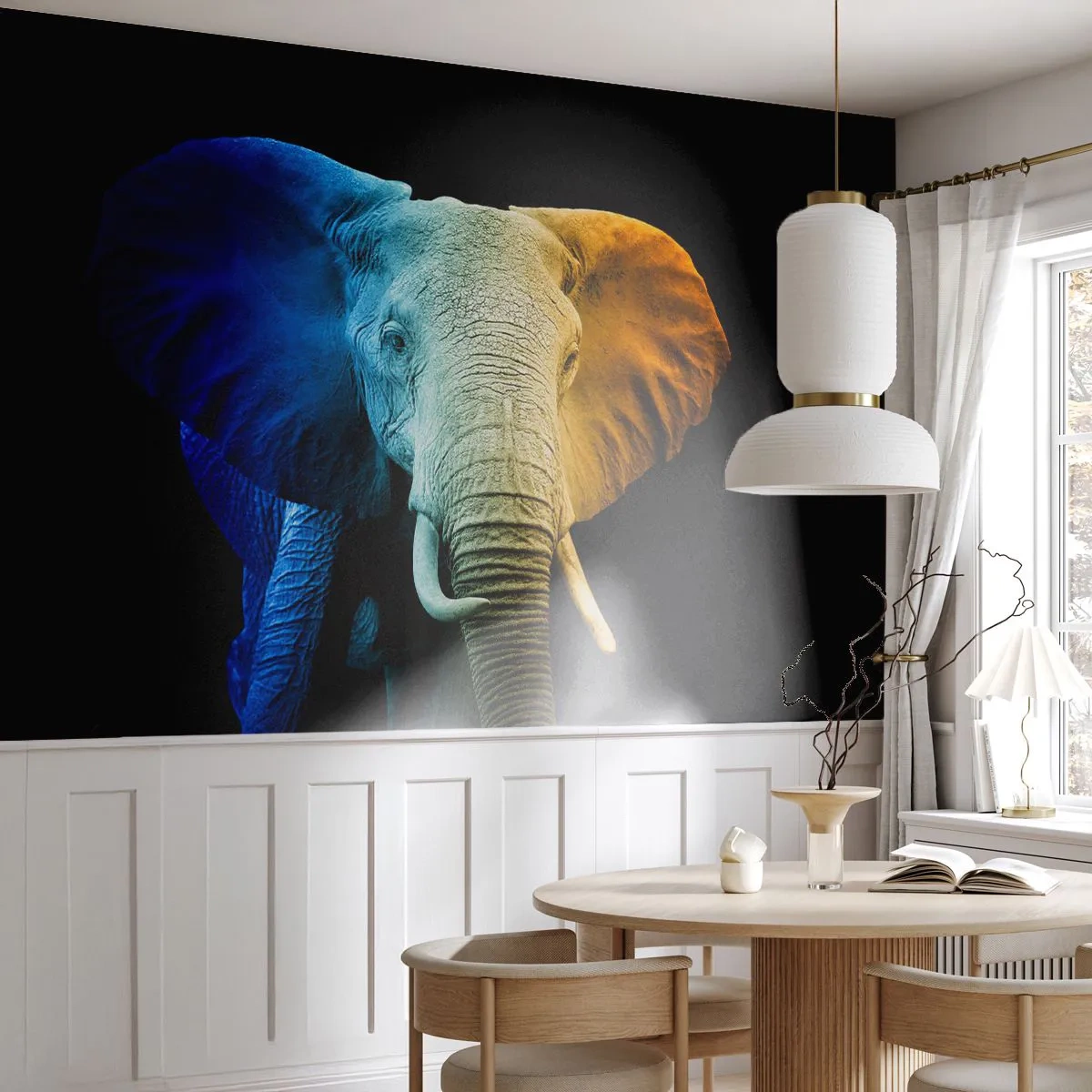 Fototapeta Standard Eco - Výstřední muž, ale ne podivín - Abstrakce, Slon, Zvířata - 350x256 cm
