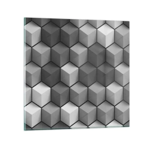Obraz na skle - Kubistické puzzle - 70x70 cm