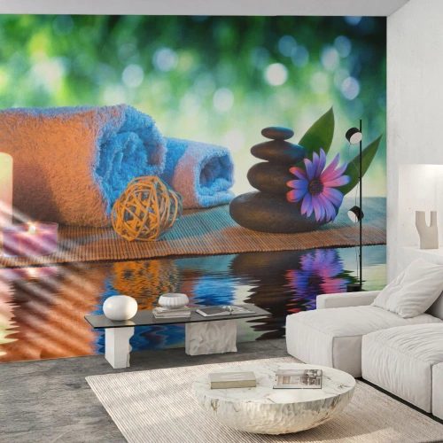 Fototapeta Premium Canvas - Čas pro tělo - Lázně, Svíčka, Kultura Japonsko - 500x350 cm