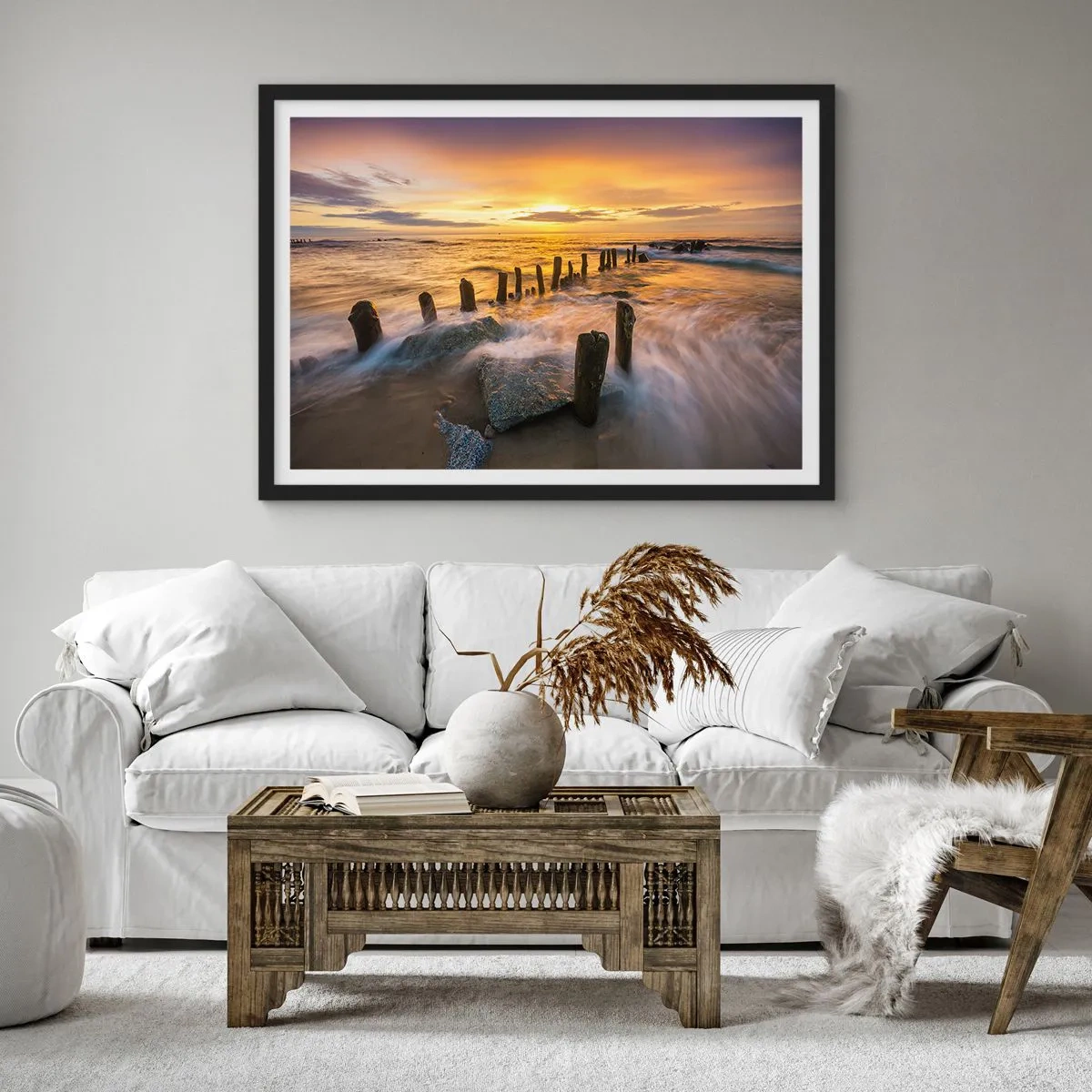 Plakát v černém rámu - Drsná krása Baltského moře - 70x50 cm