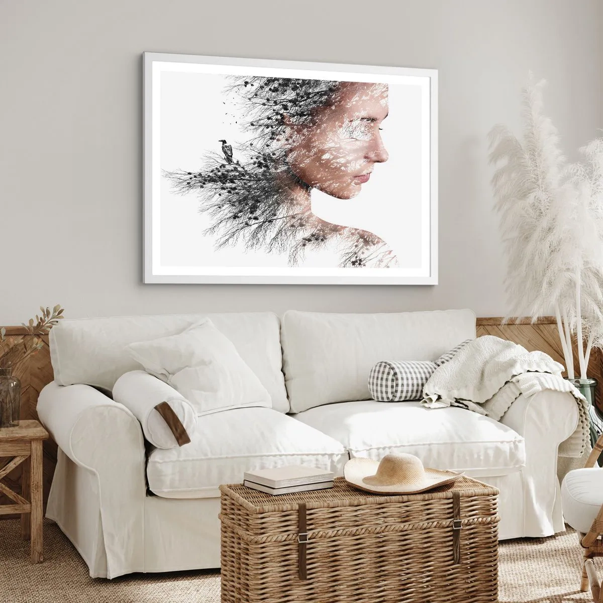 Plakát v bílém rámu - Duch lesa - 100x70 cm