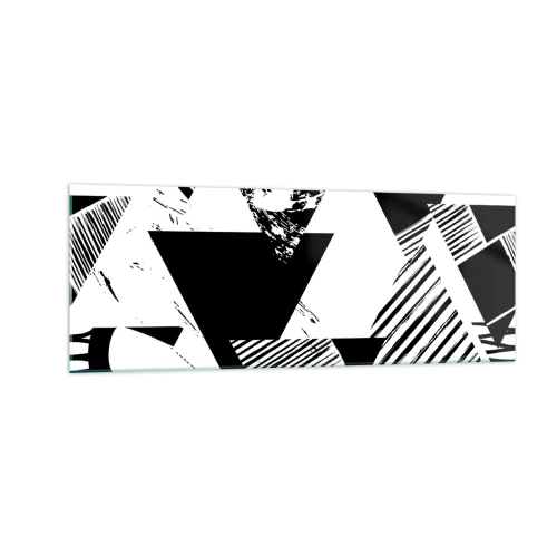 Obraz na skle - Déšť trojúhelníků - 140x50 cm