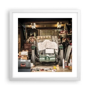 Plakát v bílém rámu - Zpět do minulosti - 40x40 cm