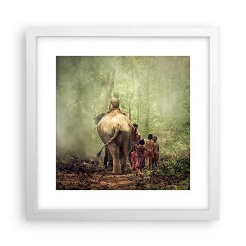Plakát v bílém rámu - Nová Kniha džunglí - 30x30 cm
