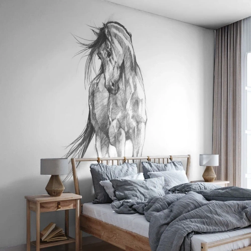 Fototapeta Standard Eco - V ladném klusu - Kůň, Grafika, Zvířata - 250x175 cm