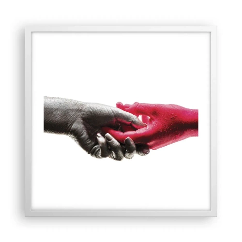 Plakát v bílém rámu - Spolu i když jsme odlišní - 50x50 cm