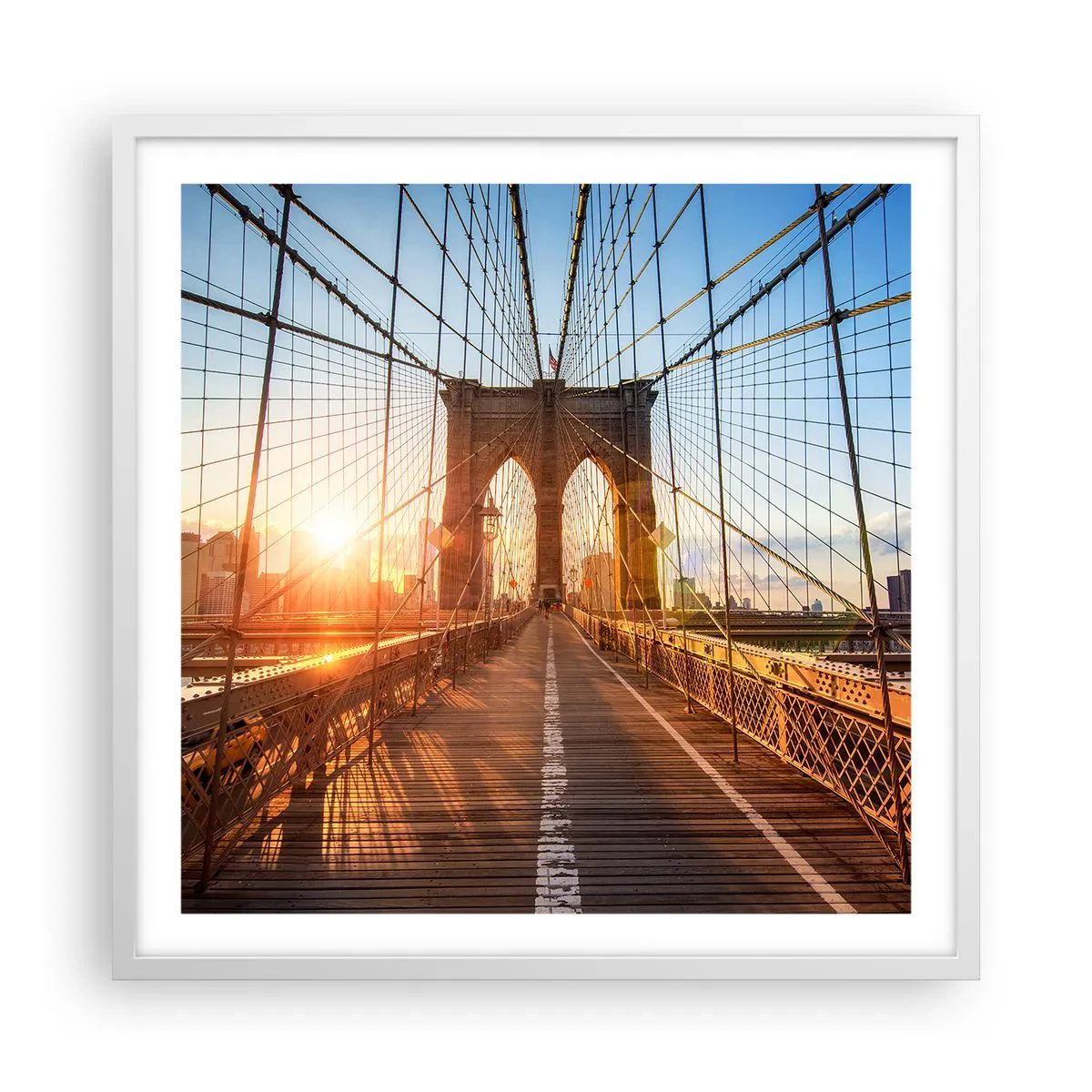 Plakát v bílém rámu - Na zlatém mostě - 60x60 cm