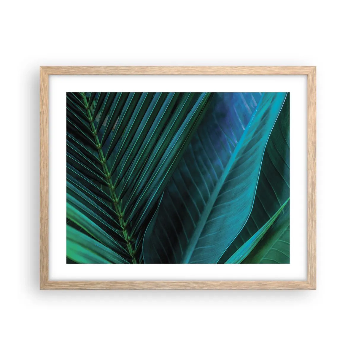 Plakát v rámu světlý dub - Anatomie zelené - 50x40 cm