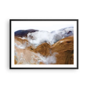 Plakát v černém rámu - Drsná krása Islandu - 70x50 cm