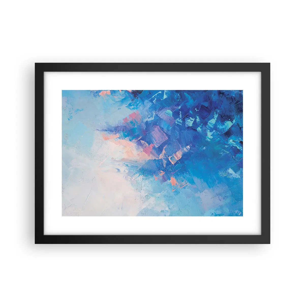 Plakát v černém rámu - Zimní abstrakce - 40x30 cm
