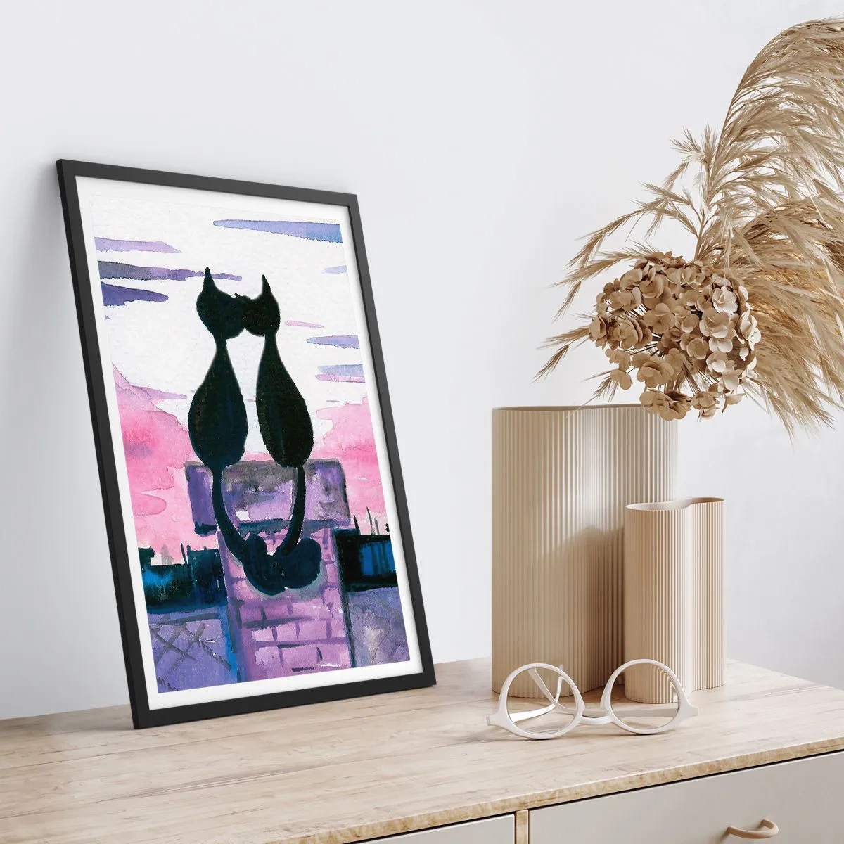 Plakát v černém rámu - Rendez-vous pod měsíčkem - 70x100 cm