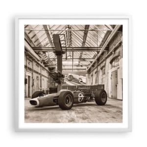 Plakát v bílém rámu - Odpočinek vítěze - 60x60 cm