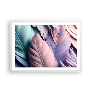 Plakát v bílém rámu - Ptačí styl - 70x50 cm