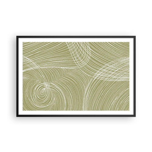 Plakát v černém rámu - Mistrovská abstrakce v bílé - 91x61 cm