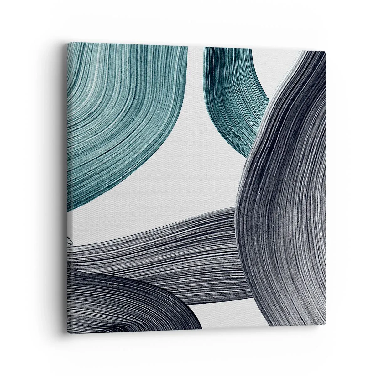Obraz na plátně - Smaragdové a černé vlny - 40x40 cm