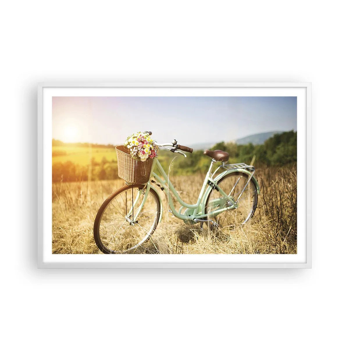 Plakát v bílém rámu - Chvíli tu zůstanu - 91x61 cm
