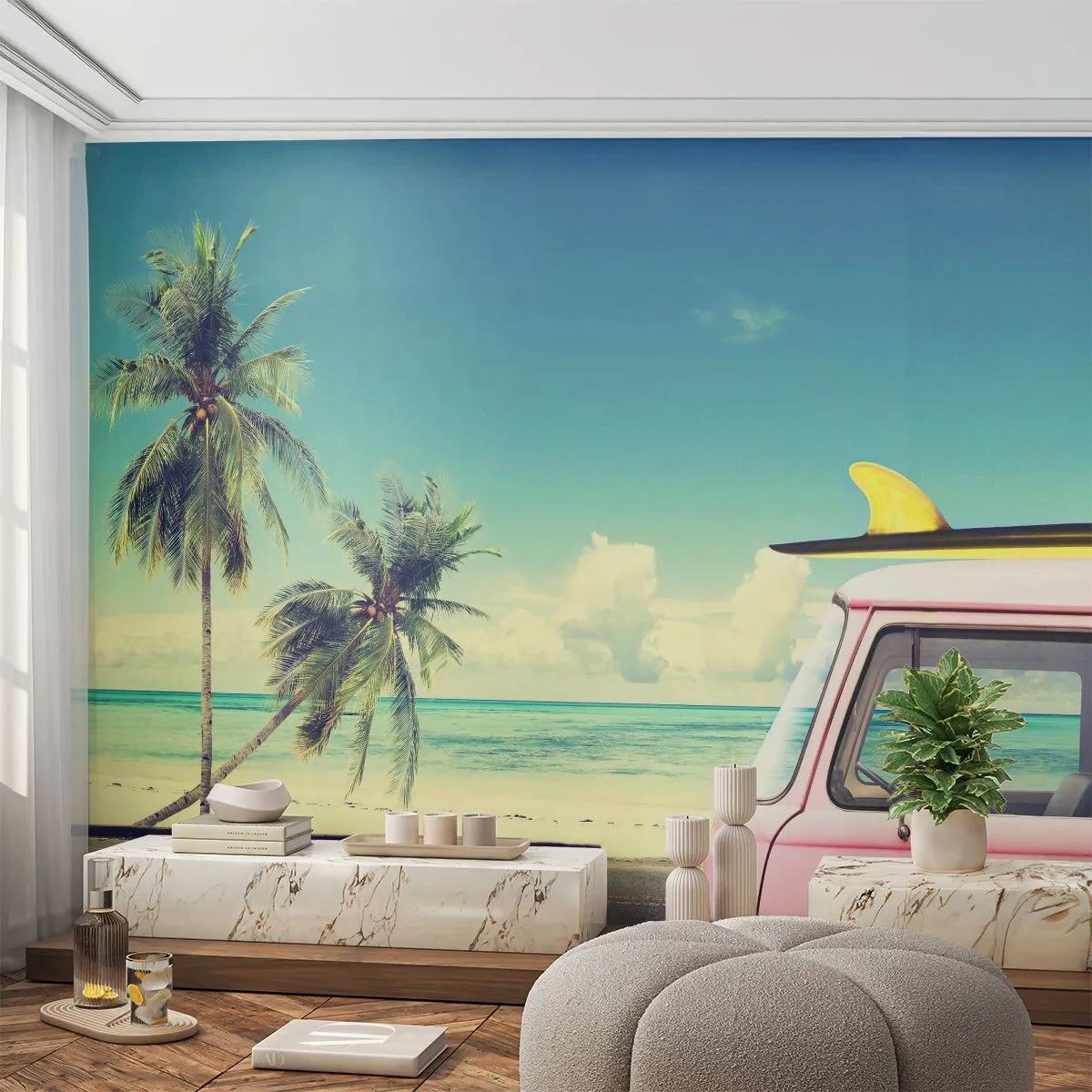 Fototapeta Premium Canvas - Prázdniny, je čas začít - Krajina, Pláž, Surfování - 250x175 cm