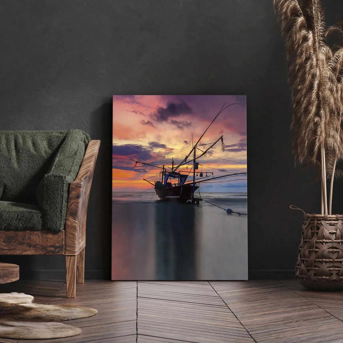 Obraz na plátně - Exotický večer - 45x80 cm