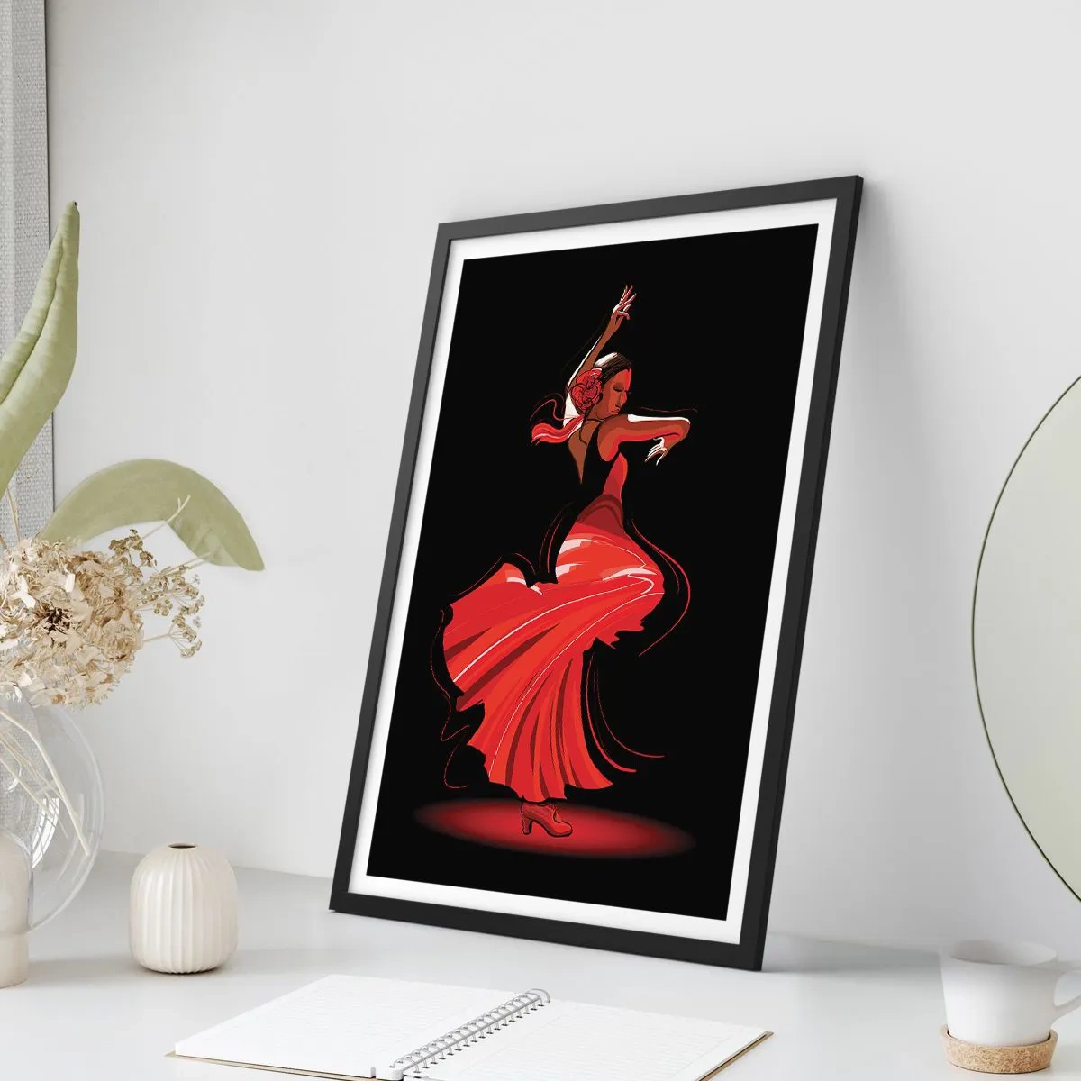 Plakát v černém rámu - Žhavá duše flamenco - 61x91 cm