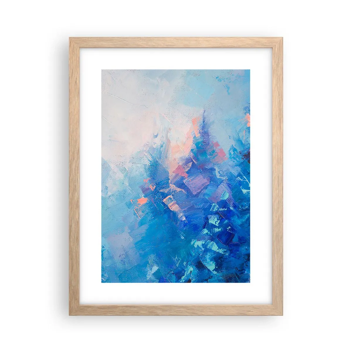 Plakát v rámu světlý dub - Zimní abstrakce - 30x40 cm