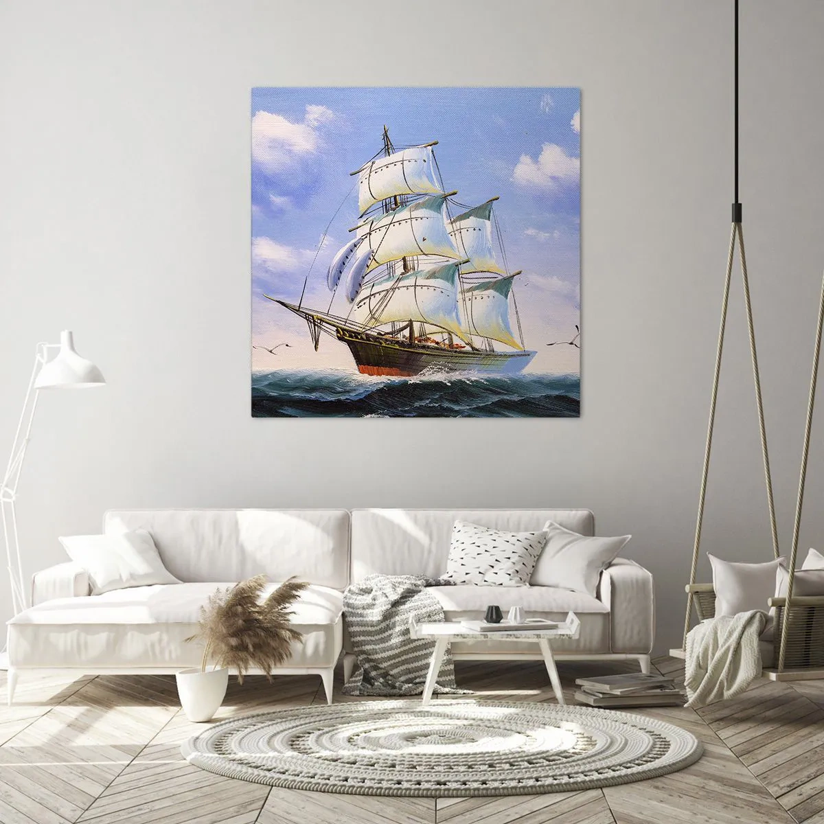 Obraz na plátně - Hrdě s větrem - 70x70 cm