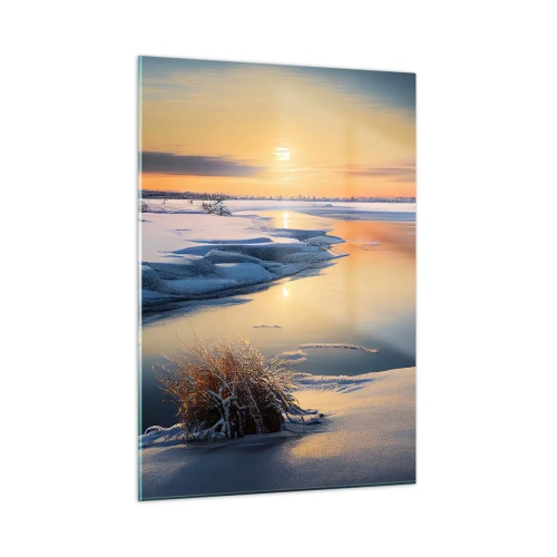 Obraz na skle - Zimní západ slunce - 50x70 cm
