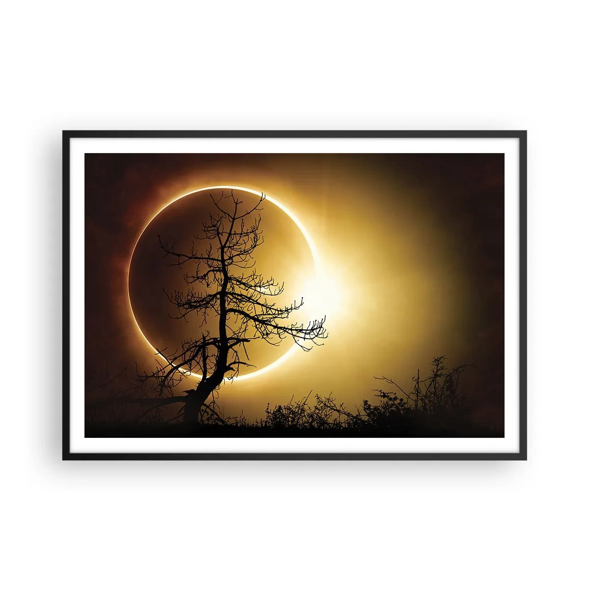 Plakát v černém rámu - Úplné zatmění - 100x70 cm