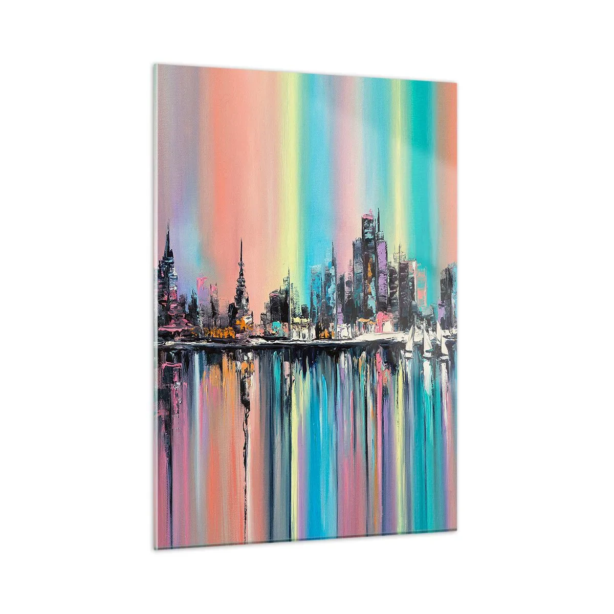 Obraz na skle - Noční proud světla - 50x70 cm