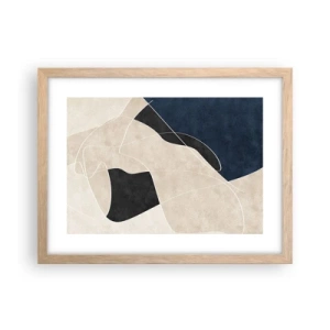 Plakát v rámu světlý dub - Abstraktní kompozice – kontrast barev - 40x30 cm