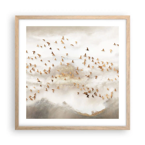 Plakát v rámu světlý dub - Je čas… - 50x50 cm