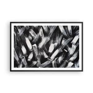 Plakát v černém rámu - Abstrakce v industriálním duchu - 91x61 cm