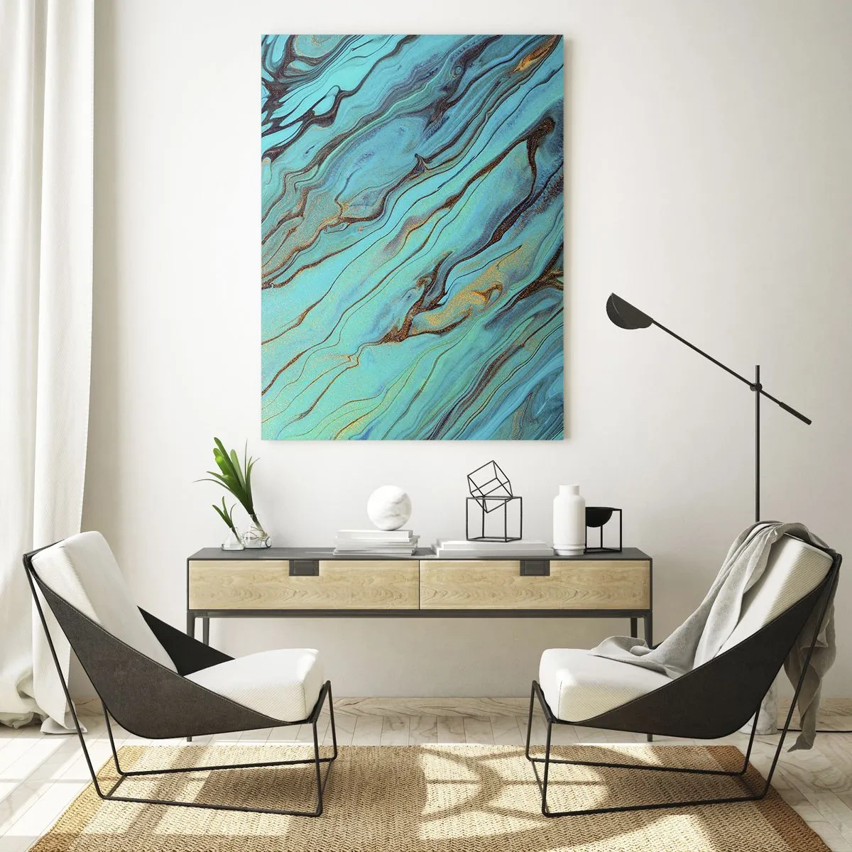 Obraz na skle - Tyrkysový příliv - 80x120 cm