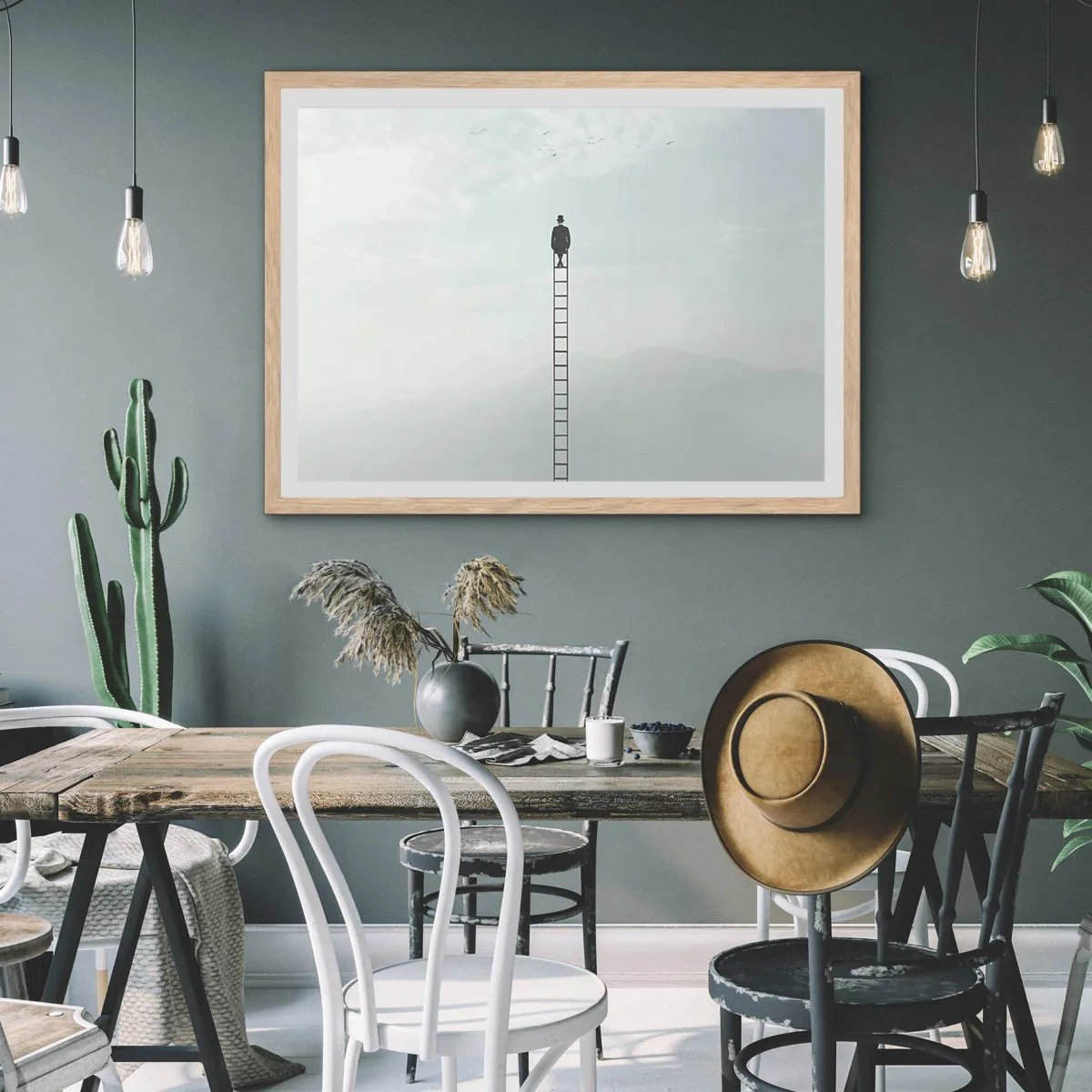 Plakát v rámu světlý dub - Povznést se nad to - 91x61 cm