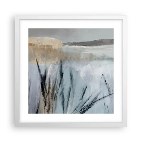 Plakát v bílém rámu - Zimní pole - 40x40 cm