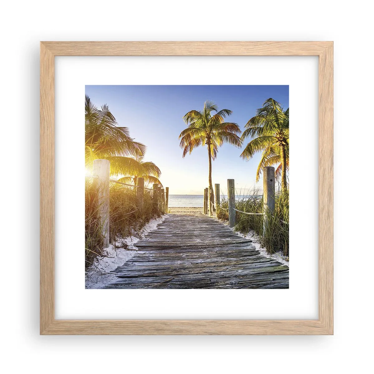 Plakát v rámu světlý dub - Přímo do ráje - 30x30 cm