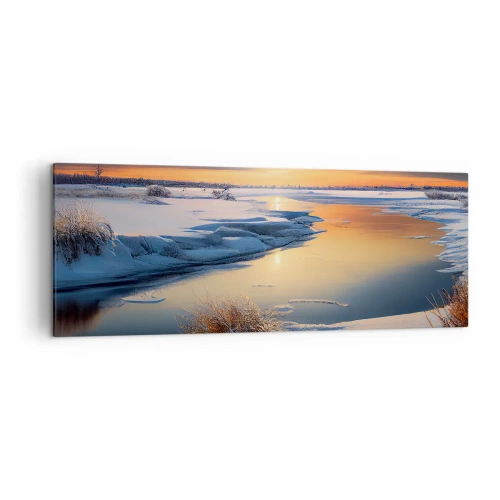 Obraz na plátně - Zimní západ slunce - 140x50 cm