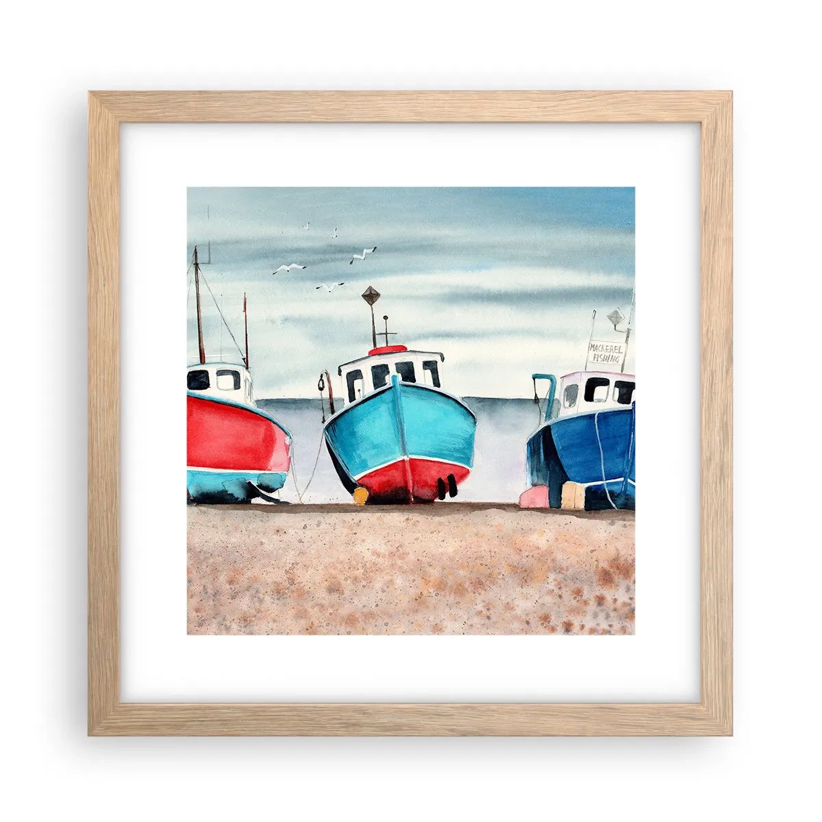 Plakát v rámu světlý dub - Připravené na úlovek - 30x30 cm