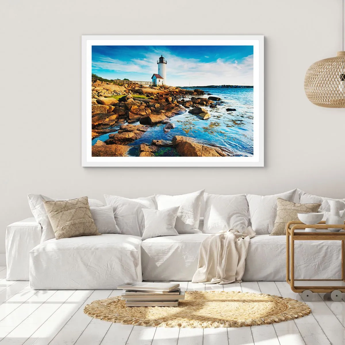 Plakát v bílém rámu - Vraťte se šťastně, čekám - 100x70 cm