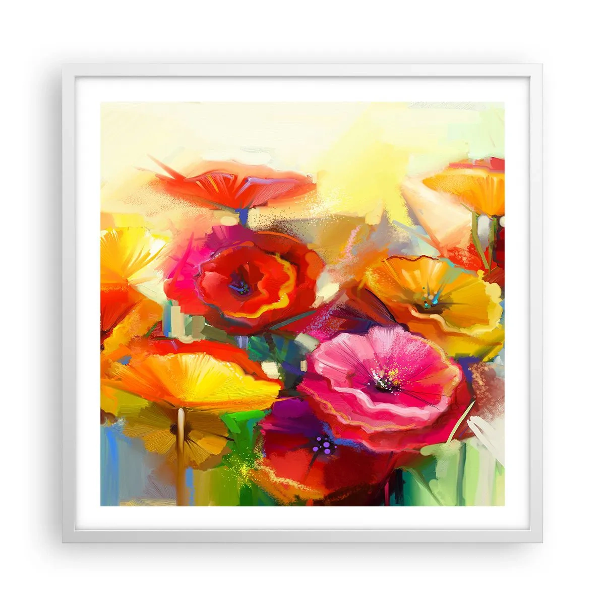 Plakát v bílém rámu - Nejenom červené - 60x60 cm