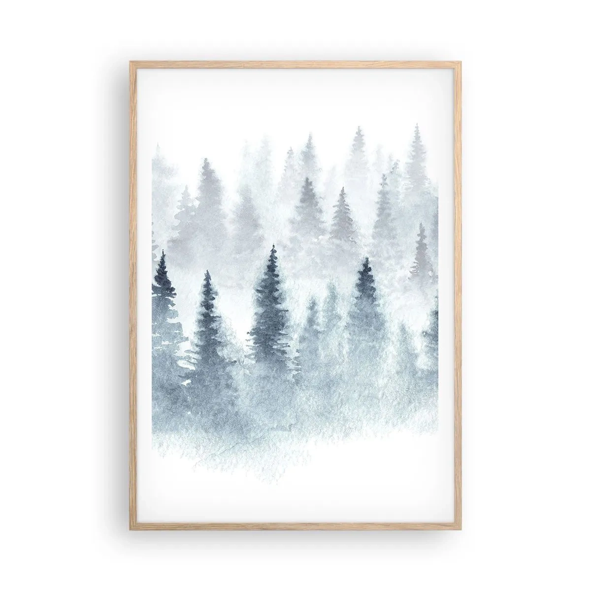 Plakát v rámu světlý dub - Zahalené mlhou - 70x100 cm