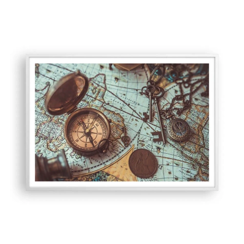 Plakát v bílém rámu - Pro dobrodruha - 100x70 cm