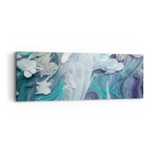 Obraz na plátně - Proudy modré - 90x30 cm