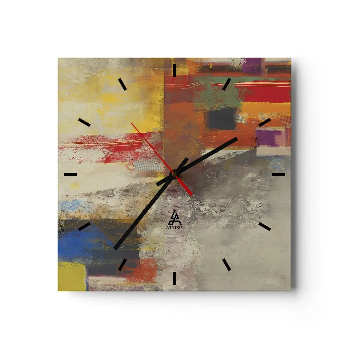 Nástěnné hodiny - Geometrie barev - 30x30 cm