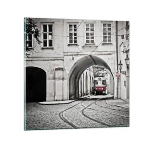 Obraz na skle - Městským labyrintem - 40x40 cm