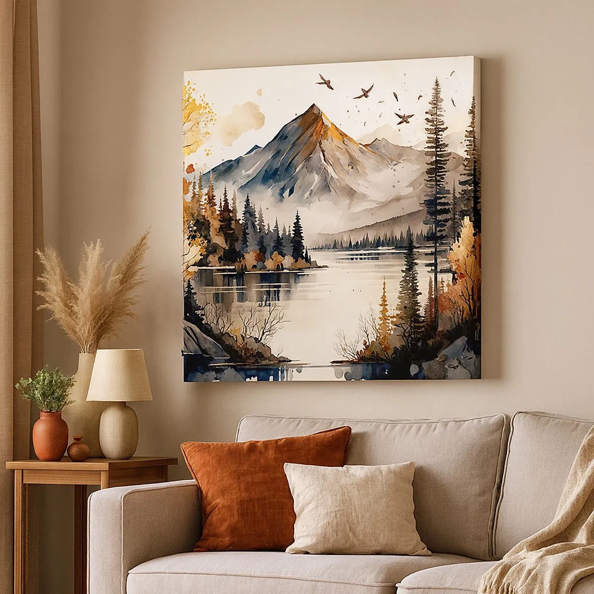 Obraz na plátně - Zlatý podzim na horách - 30x30 cm