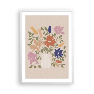 Plakát v bílém rámu - Jemná kytice - 50x70 cm
