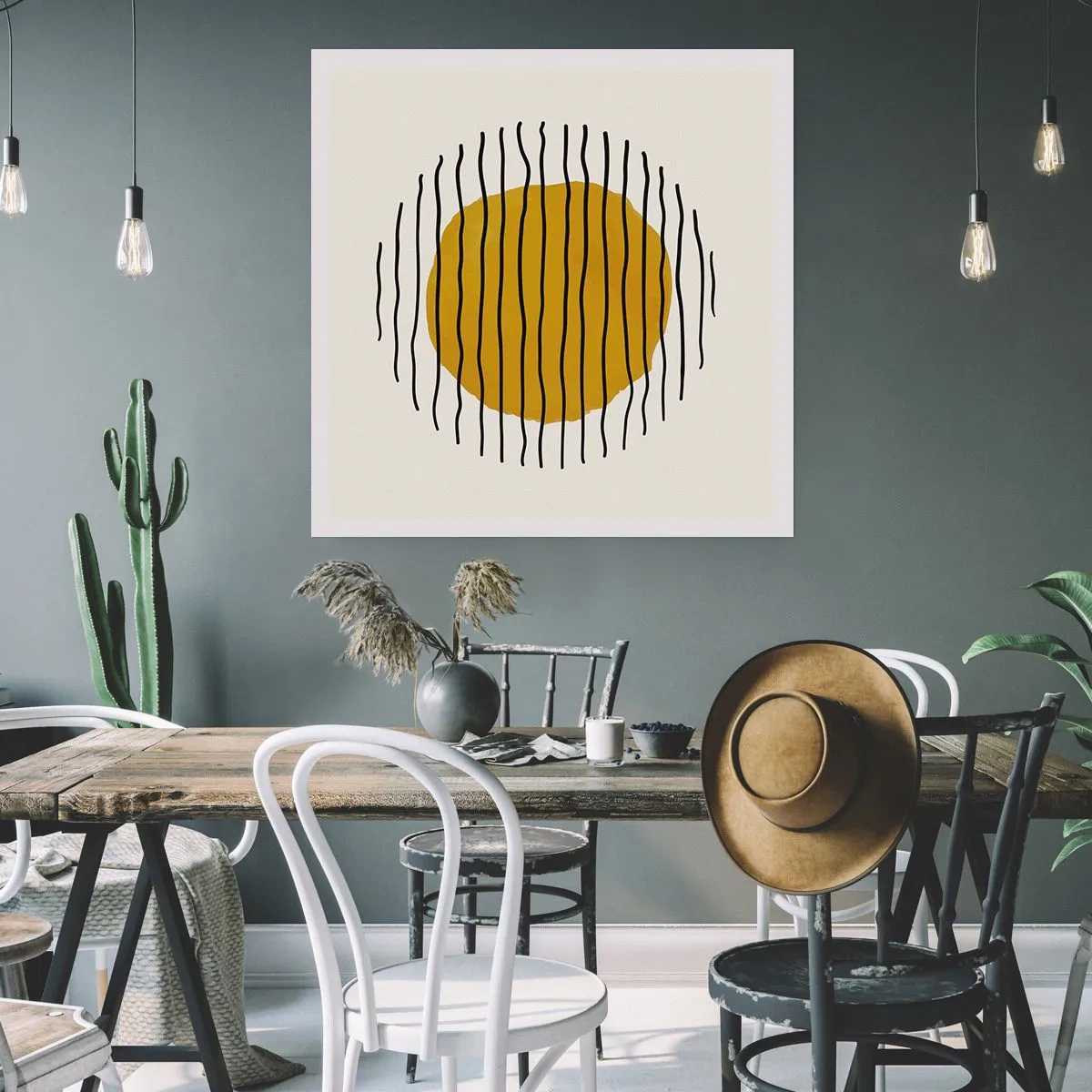 Plakát - Abstrakce chvějící se žárem - 60x60 cm
