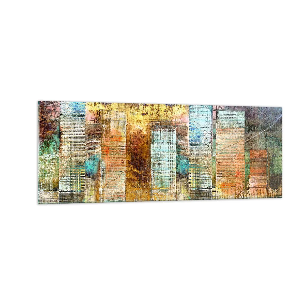 Obraz na skle - Prosluněná metropole - 140x50 cm