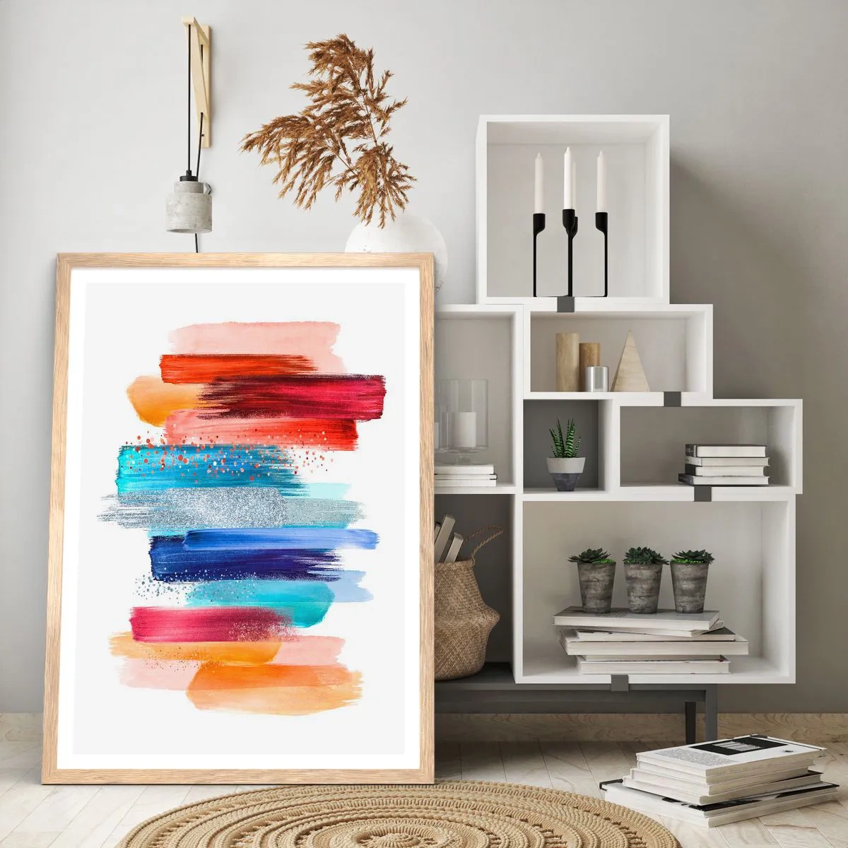 Plakát v rámu světlý dub - Nahoru a dolů  - 30x40 cm