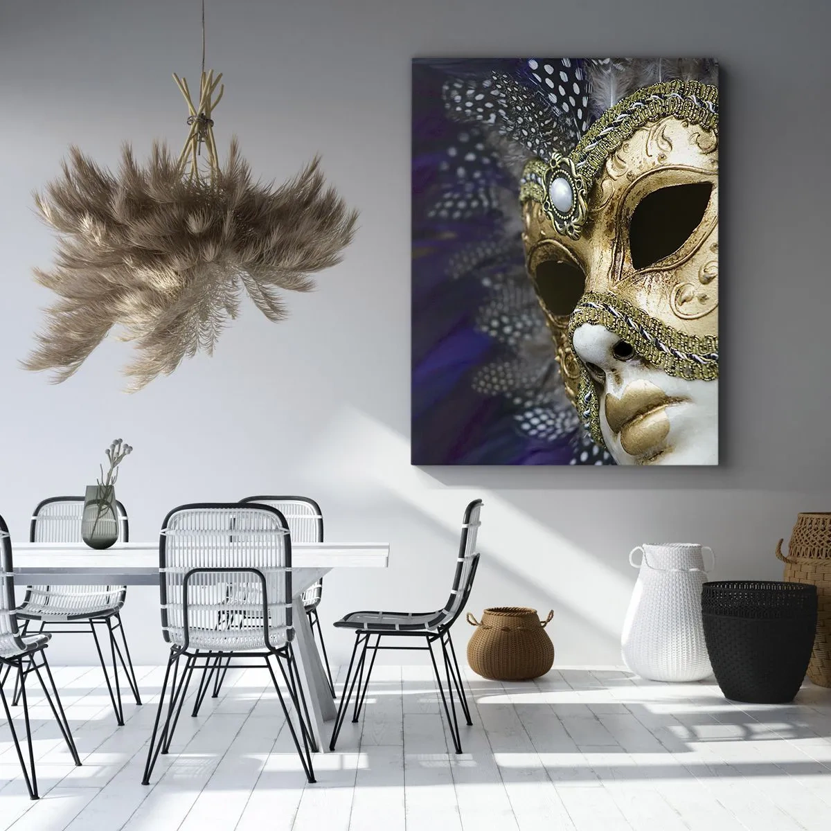 Obraz na plátně - Benátský portrét ve zlatě - 45x80 cm